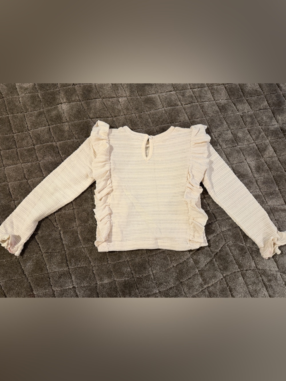 Splendid Cream Ruffle Knit Long-Sleeve Top - Picture 4 of 4